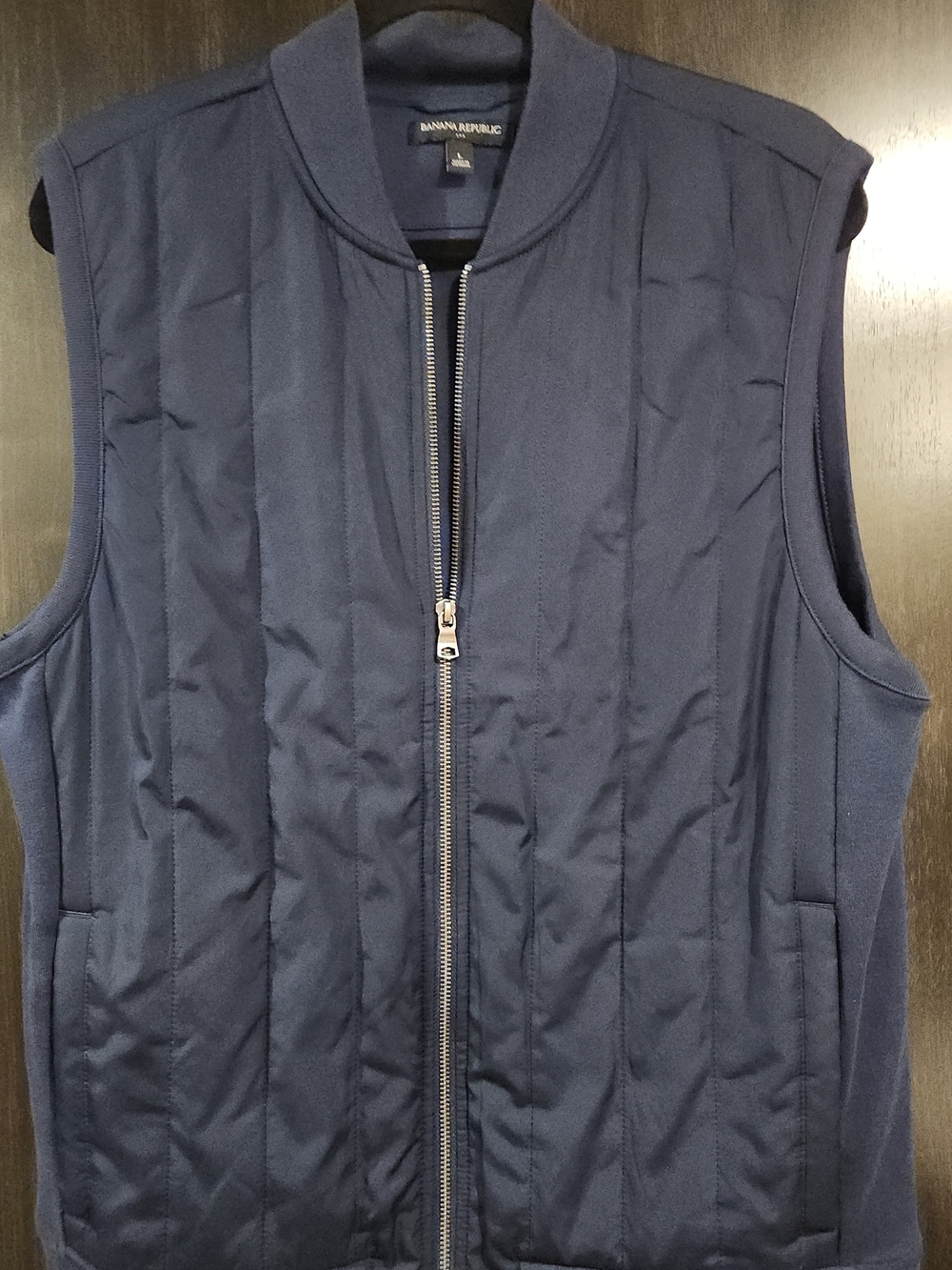 Banana Republic Navy Quilted Zip Vest